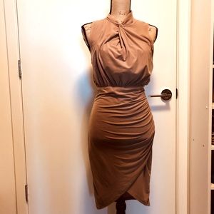 NWOT Form-Fitting Faux-Wrap Dress - Sz L